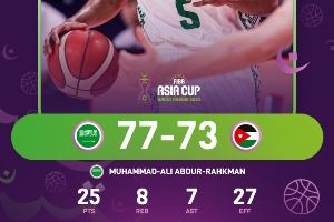 👀沙特归化22+8+7 2米08中锋14+15+6帽 东道主4分力克约旦